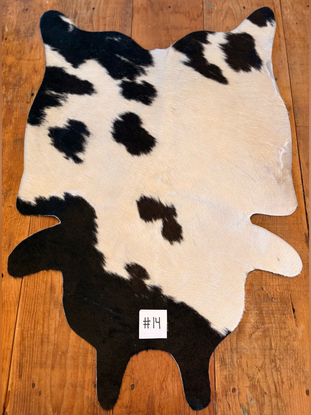 Black and White Authentic Mini Cowhide Accent Rug